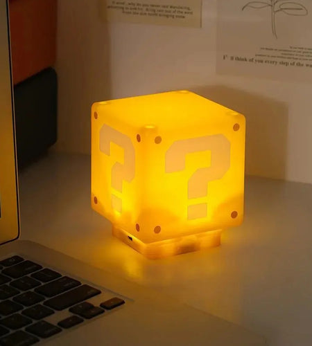 LED Question Mark Brick Night Light with Music USB Charging Desk Lamp Light Birthday X-Mas Gifts
