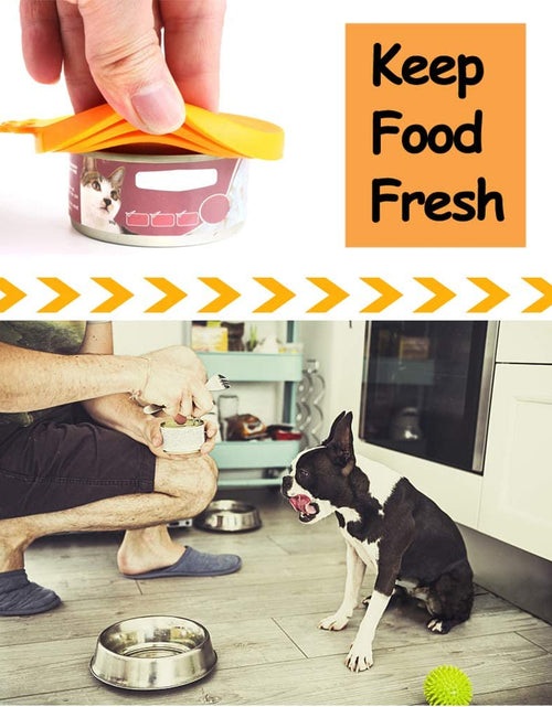 Load image into Gallery viewer, Pet Food Can Cover Silicone Can Lids for Dog and Cat Food(Universal Size,One Fit 3 Standard Size Food Cans)
