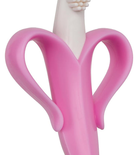 - Pink Banana Toothbrush, Training Teether Tooth Brush for Infant, Baby, and Toddler