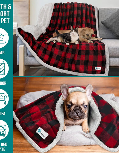 Load image into Gallery viewer, Dog Blanket, Sherpa Dog Blanket | Plush, Reversible, Warm Pet Blanket for Dog Bed, Couch, Sofa, Car
