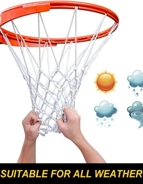 Load image into Gallery viewer, Premium Quality Professional Heavy Duty Basketball Net Replacement - All Weather anti Whip,Fits Standard Indoor or Outdoor 12 Loops Rims12 Loops

