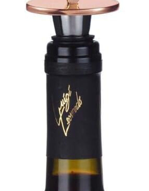 Load image into Gallery viewer, Wine and Beverage Bottle Stopper with Rose Gold Finish-Perfect Presents/Gift Idea for Valentines Day, Mothers Day, Fathers Day, Thanksgiving Day,E-Initial (Letter E)
