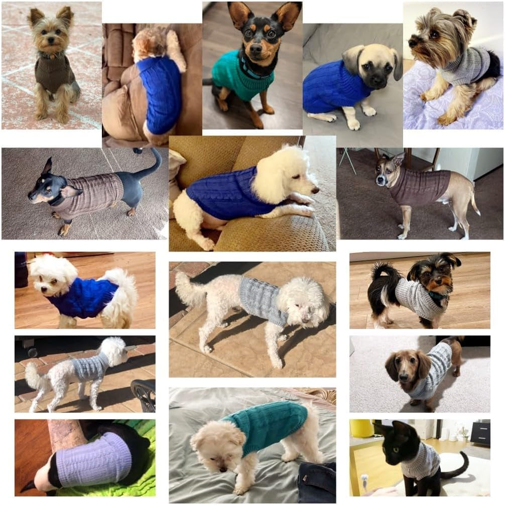 Small Dog Sweaters Knitted Pet Cat Sweater Warm Dog Sweatshirt Dog Winter Clothes Kitten Puppy Sweater