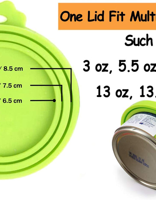 Load image into Gallery viewer, Pet Food Can Cover Silicone Can Lids for Dog and Cat Food(Universal Size,One Fit 3 Standard Size Food Cans)
