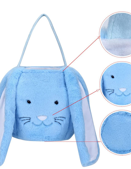 Load image into Gallery viewer, Plush Easter Bunny Basket, Monogrammed Bunny Easter Buckets with Long Plush Ear, Egg Hunting Easter Gift Bags Easter Tote Bags for Easter Decorations Candy Gifts…
