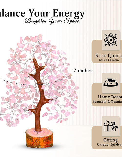 Load image into Gallery viewer, Rose Quartz Crystal Tree - Bonsai Tree of Life - Pink Room Decor - Spiritual Decor - Desk Decorations for Women Office - Gemstones and Crystals - Stones and Crystals - Money Tree - Good Luck Charms
