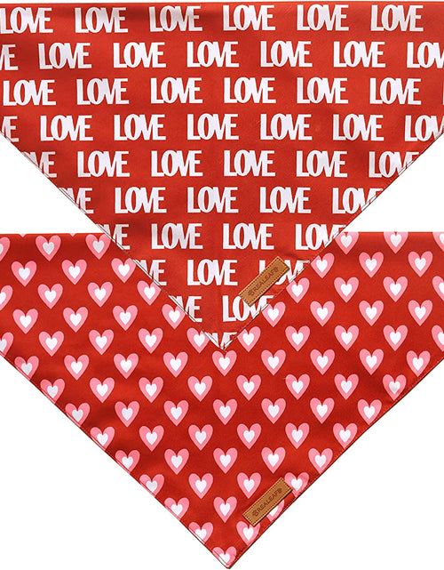 Load image into Gallery viewer, Holiday Dog Bandanas 2 Pack, Triangle Reversible Valentine'S Day Pet Scarf for Boy and Girl, Premium Durable Fabric, Bandana for Medium and Large Dogs (Large)
