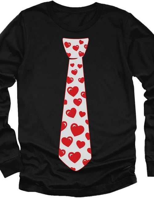 Load image into Gallery viewer, Red Hearts Tie Kids Valentines Day Shirt - ABC I Love You Long Sleeve Tee for Toddlers &amp; Youth Boys Girls
