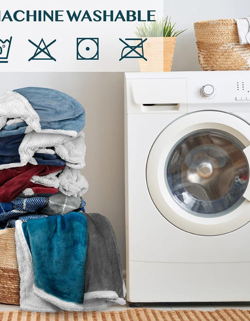 Load image into Gallery viewer, Sherpa Wearable Blanket with Sleeves and Pocket, Plush Thick Cozy Body Blanket Wrap for Adult Women Men, Christmas Gift for Wife Mom, Dark Grey
