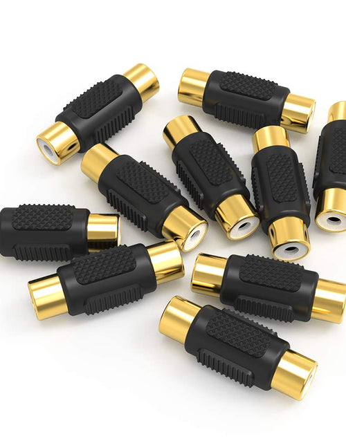 Load image into Gallery viewer, [10 Pack] RCA Female to Female Coupler Audio Video Gold Adapter, for Phono,Speaker,Rca Cable,Amplifier
