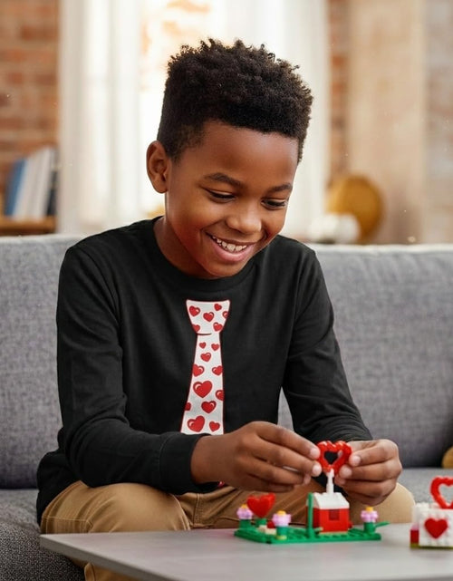 Load image into Gallery viewer, Red Hearts Tie Kids Valentines Day Shirt - ABC I Love You Long Sleeve Tee for Toddlers &amp; Youth Boys Girls
