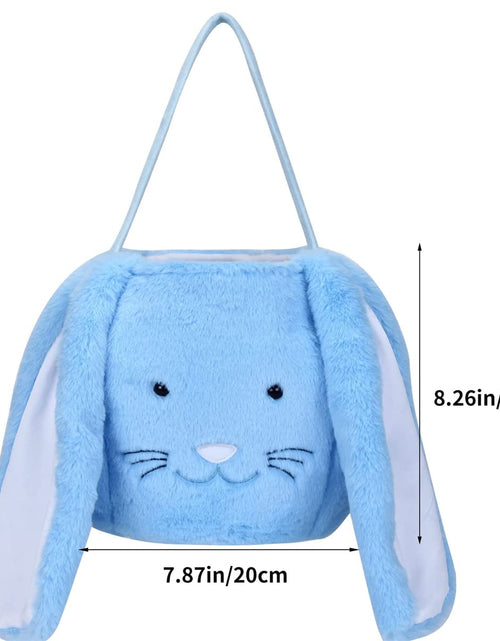 Load image into Gallery viewer, Plush Easter Bunny Basket, Monogrammed Bunny Easter Buckets with Long Plush Ear, Egg Hunting Easter Gift Bags Easter Tote Bags for Easter Decorations Candy Gifts…
