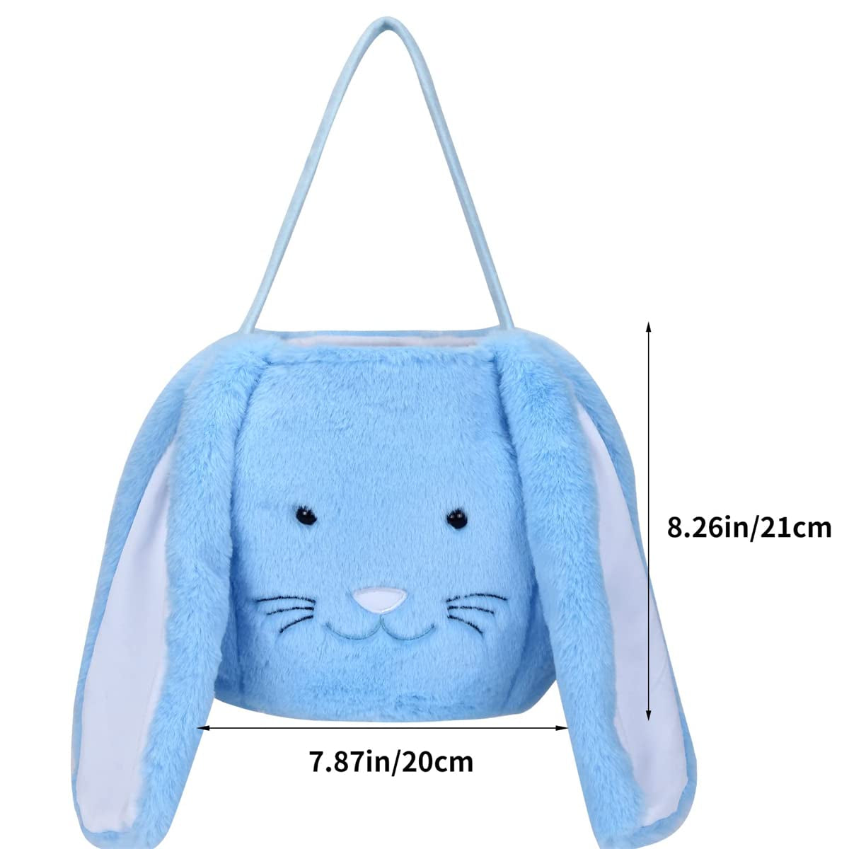 Plush Easter Bunny Basket, Monogrammed Bunny Easter Buckets with Long Plush Ear, Egg Hunting Easter Gift Bags Easter Tote Bags for Easter Decorations Candy Gifts…