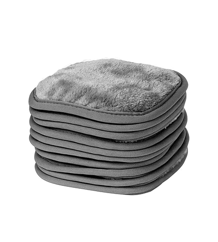 Makeup Removal Cleaning Cloth, Washable and Reusable, 5 by 5 Inches, Gray, Pack of 10