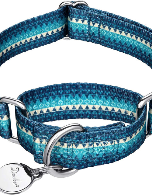 Load image into Gallery viewer, Martingale Dog Collar No Pull Pet Collar Heavy Duty Dog Martingale Collars Silky with Unique Geometric Pattern for Medium and Large Dogs (Large, Turquoise)
