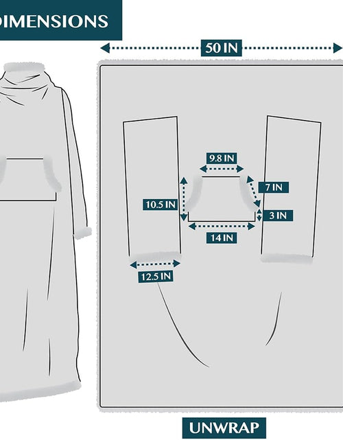 Load image into Gallery viewer, Sherpa Wearable Blanket with Sleeves and Pocket, Plush Thick Cozy Body Blanket Wrap for Adult Women Men, Christmas Gift for Wife Mom, Dark Grey
