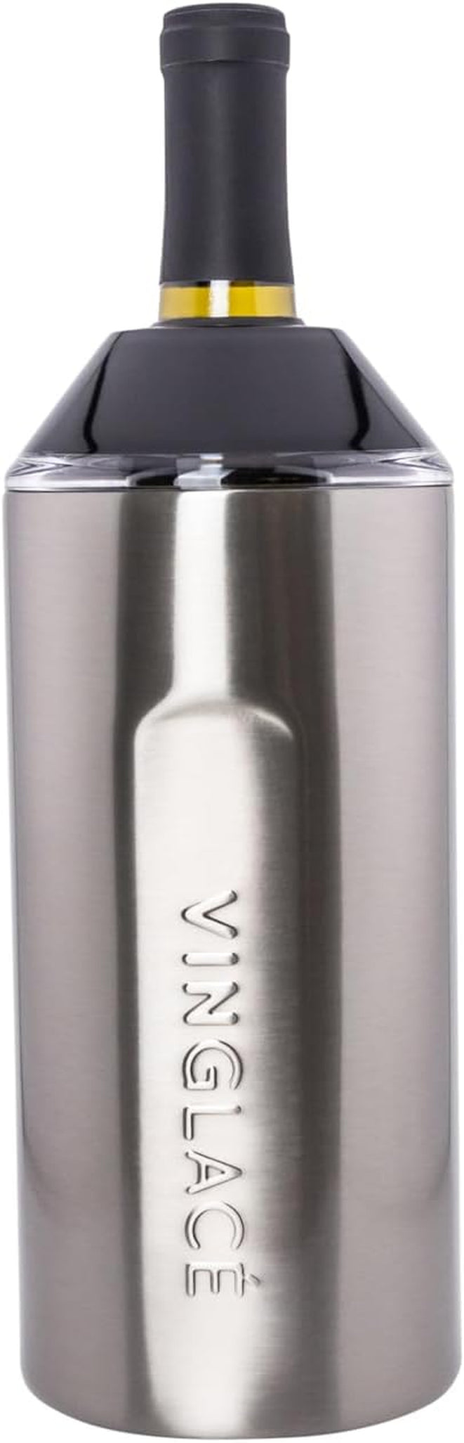 Wine Bottle Chiller- Portable Champagne Insulator- Stainless Steel Wine Cooler Sleeve, Black