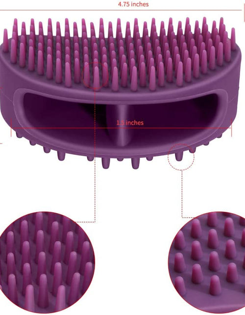 Load image into Gallery viewer, Soft Silicone Dog &amp; Cat Grooming Brush - Pet Bath &amp; Massage for Short or Long Hair - Slicker Shedding Hair Brush Purple
