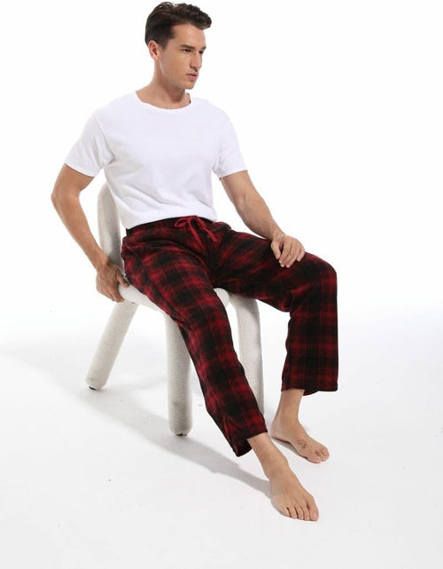 Load image into Gallery viewer, 1Pack or 3Pack Mens PJ Pajama Pants Bottoms Fleece Lounge Pants Sleepwear Plaid Pjs with Pockets Microfleece
