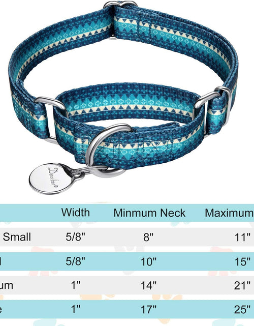 Load image into Gallery viewer, Martingale Dog Collar No Pull Pet Collar Heavy Duty Dog Martingale Collars Silky with Unique Geometric Pattern for Medium and Large Dogs (Large, Turquoise)
