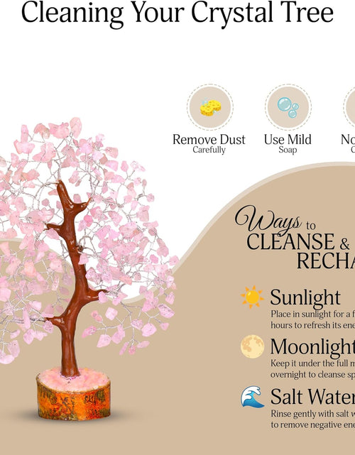 Load image into Gallery viewer, Rose Quartz Crystal Tree - Bonsai Tree of Life - Pink Room Decor - Spiritual Decor - Desk Decorations for Women Office - Gemstones and Crystals - Stones and Crystals - Money Tree - Good Luck Charms

