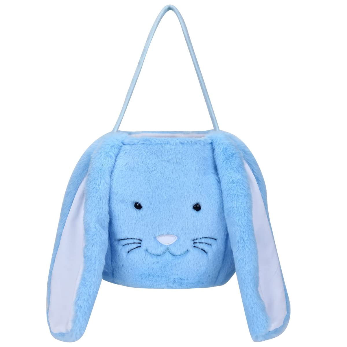 Plush Easter Bunny Basket, Monogrammed Bunny Easter Buckets with Long Plush Ear, Egg Hunting Easter Gift Bags Easter Tote Bags for Easter Decorations Candy Gifts…