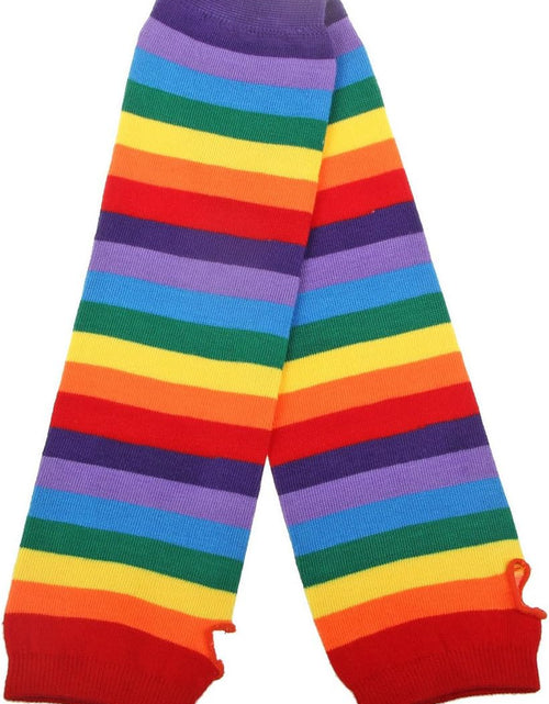 Load image into Gallery viewer, Womens Rainbow Socks Striped Knee High Socks Arm Warmer Fingerless Gloves Set
