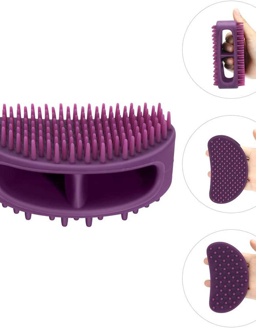 Load image into Gallery viewer, Soft Silicone Dog &amp; Cat Grooming Brush - Pet Bath &amp; Massage for Short or Long Hair - Slicker Shedding Hair Brush Purple
