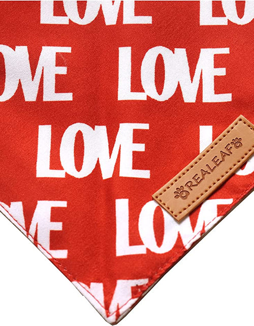 Load image into Gallery viewer, Holiday Dog Bandanas 2 Pack, Triangle Reversible Valentine'S Day Pet Scarf for Boy and Girl, Premium Durable Fabric, Bandana for Medium and Large Dogs (Large)

