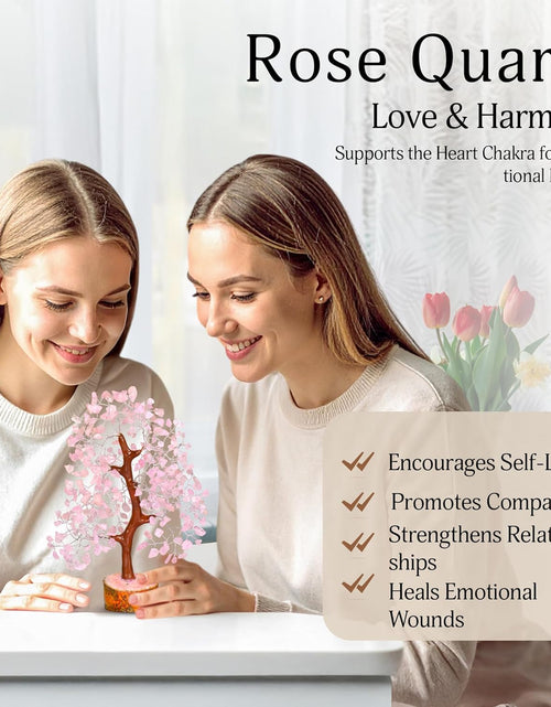 Load image into Gallery viewer, Rose Quartz Crystal Tree - Bonsai Tree of Life - Pink Room Decor - Spiritual Decor - Desk Decorations for Women Office - Gemstones and Crystals - Stones and Crystals - Money Tree - Good Luck Charms
