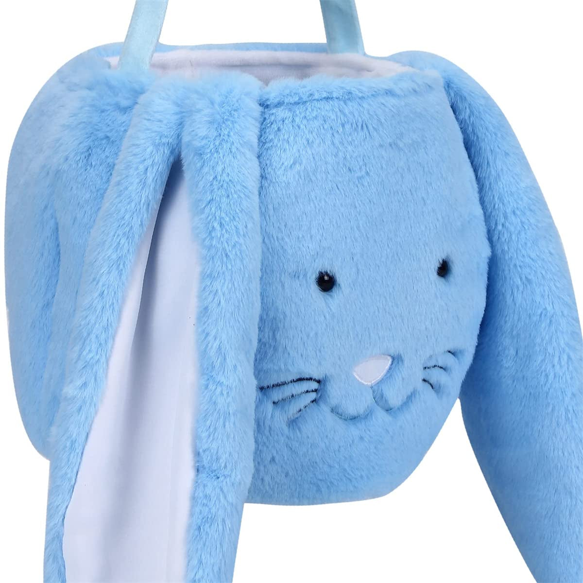 Plush Easter Bunny Basket, Monogrammed Bunny Easter Buckets with Long Plush Ear, Egg Hunting Easter Gift Bags Easter Tote Bags for Easter Decorations Candy Gifts…