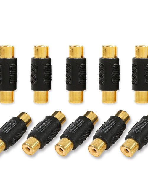 Load image into Gallery viewer, [10 Pack] RCA Female to Female Coupler Audio Video Gold Adapter, for Phono,Speaker,Rca Cable,Amplifier
