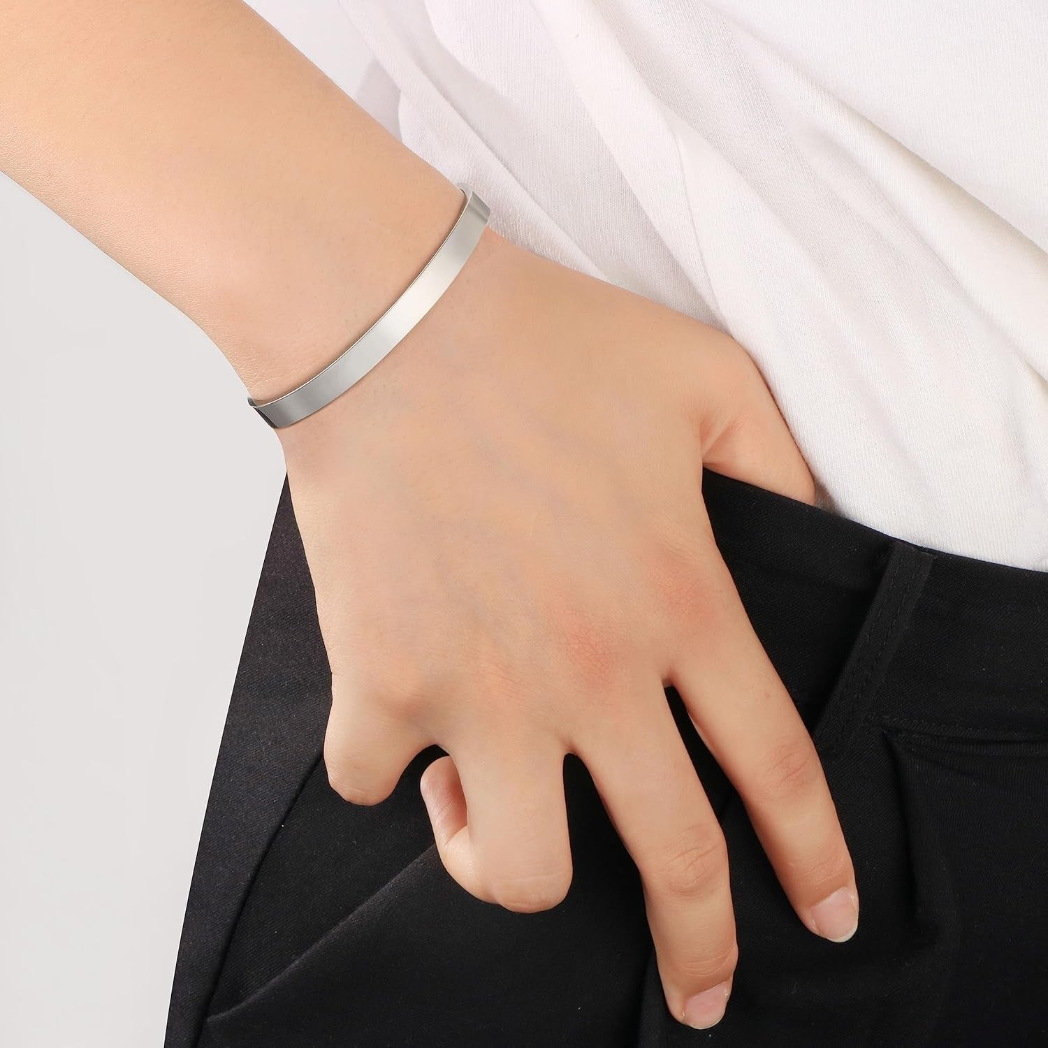 Inspirational Bracelets for Women Inspirational Cuff Bangle for Her with Engraved Message Christmas Birthday Gifts for Her