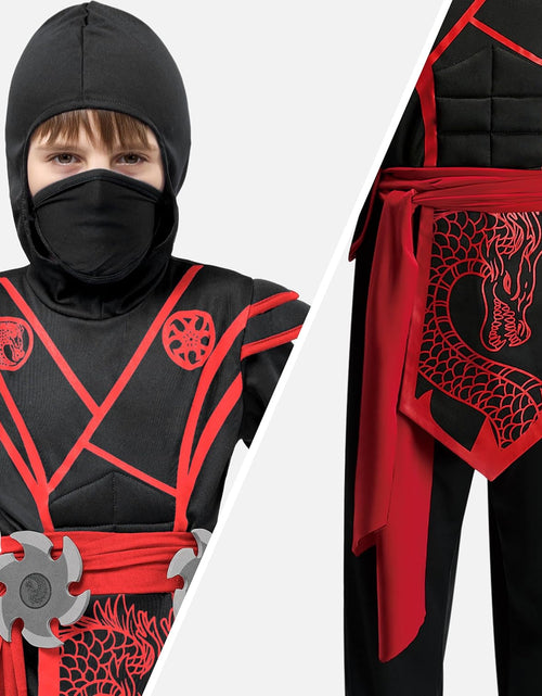 Load image into Gallery viewer, Ninja Dragon Red Costume Outfit Set for Kids Halloween Dress up Party
